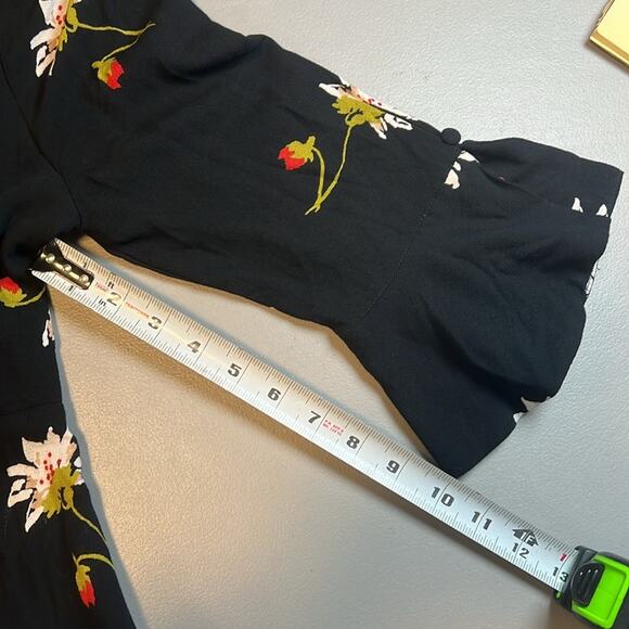 Free People Time on My Side Black Floral Wrap Mini Tunic Dress Women's Sz Small! - Picture 4 of 8